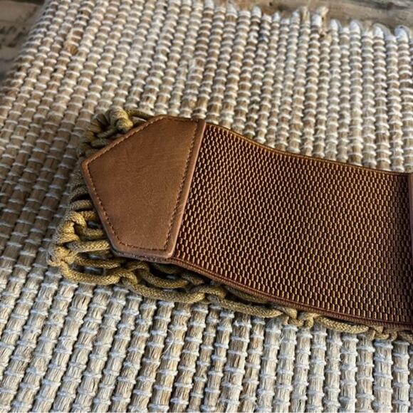 Charming Charlie Tan Woven Stretch Belt‎ Size S/M - Picture 7 of 9